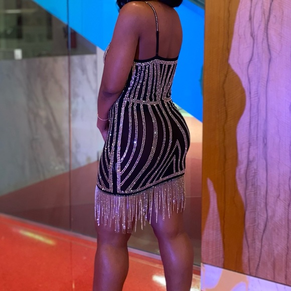 Sheer black dress with “diamond” detail - Picture 2 of 2